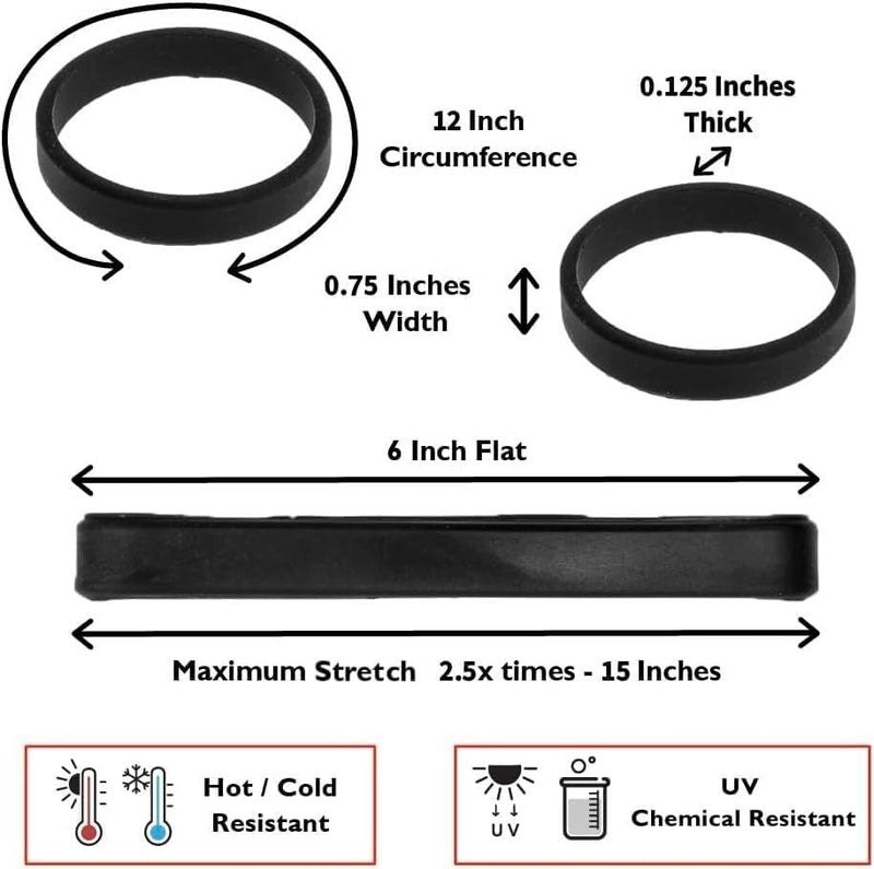GRIFITI أشرطة مطاطية جويز من غريفيتي 6" × 0.75" محيط 12 بوصة قطر 3.8" عبوة متنوعة 20 قطعة متينة، درجة طهي، ملفات، مقاومة للحرارة والبرودة، مقاومة للأشعة فوق البنفسجية، قوية وثقيلة - Image 2
